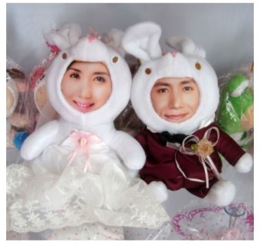 【i930個性小舖】-變臉娃娃--情侶雪兔(27cm)